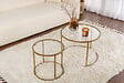 HABITAT ET JARDIN - Lot de 2 tables basses en métal "Aurum" - 60 x 60 x 43 cm - Or Transparent - vignette