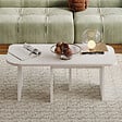 HABITAT ET JARDIN - Ensemble tables basses en bois "Iris" - 90 x 45 x 35 cm - Blanc - vignette