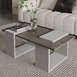 HABITAT ET JARDIN - Table basse en bois "Matris" - 90 x 46 x 37 cm - Gris - vignette