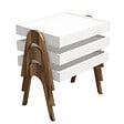 HABITAT ET JARDIN - Lot de 3 tables basses gigognes en bois "Roma" - 53 x 40 x 64 cm - Blanc - vignette