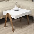 HABITAT ET JARDIN - Lot de 3 tables basses gigognes en bois "Roma" - 53 x 40 x 64 cm - Blanc - vignette