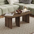 HABITAT ET JARDIN - Ensemble tables basses en bois "Iris" - 90 x 45 x 35 cm - Marron - vignette