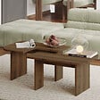 HABITAT ET JARDIN - Ensemble tables basses en bois "Iris" - 90 x 45 x 35 cm - Marron - vignette