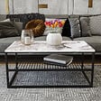 HABITAT ET JARDIN - Table basse en bois "Asude" - 95 x 55 x 42 cm - Blanc - vignette