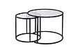 HABITAT ET JARDIN - Lot de 2 tables basses en métal "Aurum" - 60 x 60 x 43 cm - Noir Transparent - vignette