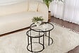 HABITAT ET JARDIN - Lot de 2 tables basses en métal "Aurum" - 60 x 60 x 43 cm - Noir Transparent - vignette
