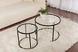 HABITAT ET JARDIN - Lot de 2 tables basses en métal "Aurum" - 60 x 60 x 43 cm - Noir Transparent - vignette