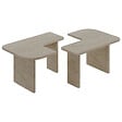 HABITAT ET JARDIN - Ensemble tables basses en bois "Iris" - 90 x 45 x 35 cm - Travertin - vignette