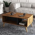 HABITAT ET JARDIN - Table basse en bois "Exxen" - 90 x 41 x 54 cm - Gris anthracite - vignette