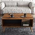 HABITAT ET JARDIN - Table basse en bois "Exxen" - 90 x 41 x 54 cm - Gris anthracite - vignette
