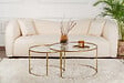 HABITAT ET JARDIN - Lot de 2 tables basses en métal "Aurum" - 80 x 80 x 43 cm - Or Transparent - vignette