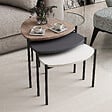HABITAT ET JARDIN - Lot de 3 tables basses gigognes en bois "Lenny" - 45 x 45 x 45 cm - Multicolore - vignette