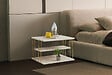 HABITAT ET JARDIN - table d'appoint en bois "Lifon" 50 x 40 x 33 cm - Travertin - vignette