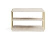 HABITAT ET JARDIN - table d'appoint en bois "Lifon" 50 x 40 x 33 cm - Travertin - vignette