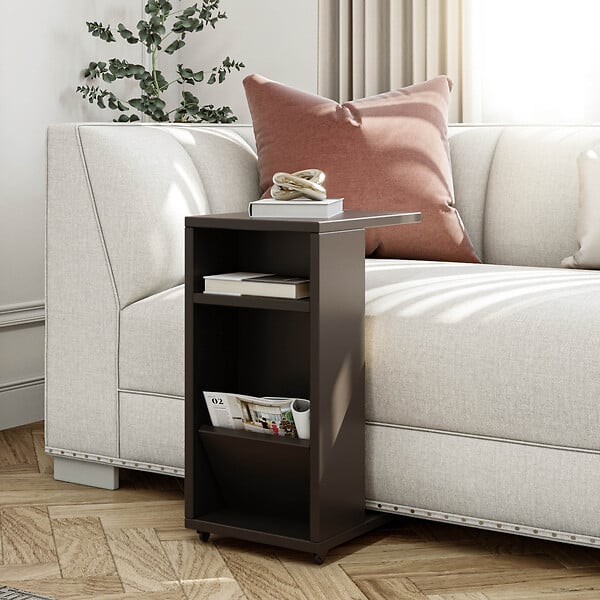 HABITAT ET JARDIN - Table d'appoint en bois "Filinta" - 30 x 40 x 63 cm - Gris anthracite - large