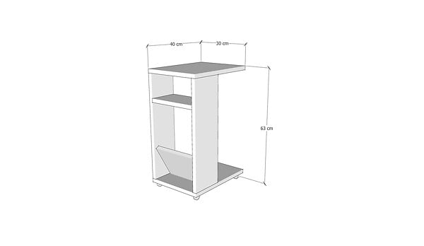 HABITAT ET JARDIN - Table d'appoint en bois "Filinta" - 30 x 40 x 63 cm - Gris anthracite - large