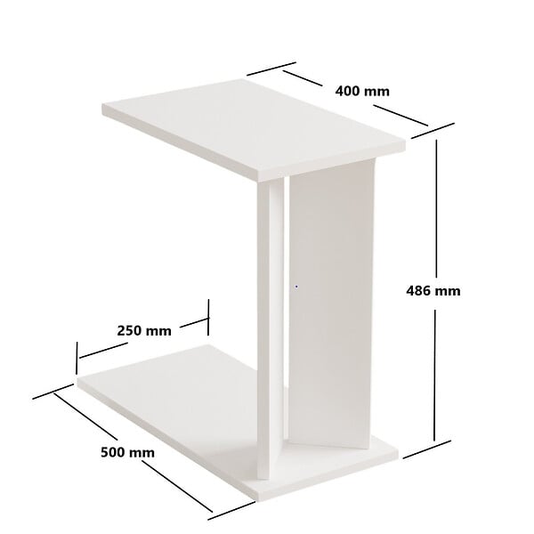 HABITAT ET JARDIN - Table d'appoint en bois "Lun" - 25 x 50 x 48 cm - Blanc - large