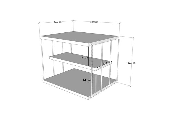 HABITAT ET JARDIN - table d'appoint en bois "Lifon" 50 x 40 x 33 cm - Anthracite - large