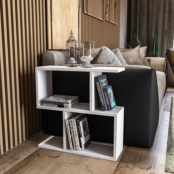 HABITAT ET JARDIN - Table d'appoint en bois "Life" - 60 x 20 x 60 cm - Blanc - large