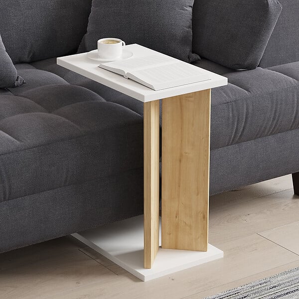 HABITAT ET JARDIN - Table d'appoint en bois "Lun" - 25 x 50 x 48 cm - Beige - large