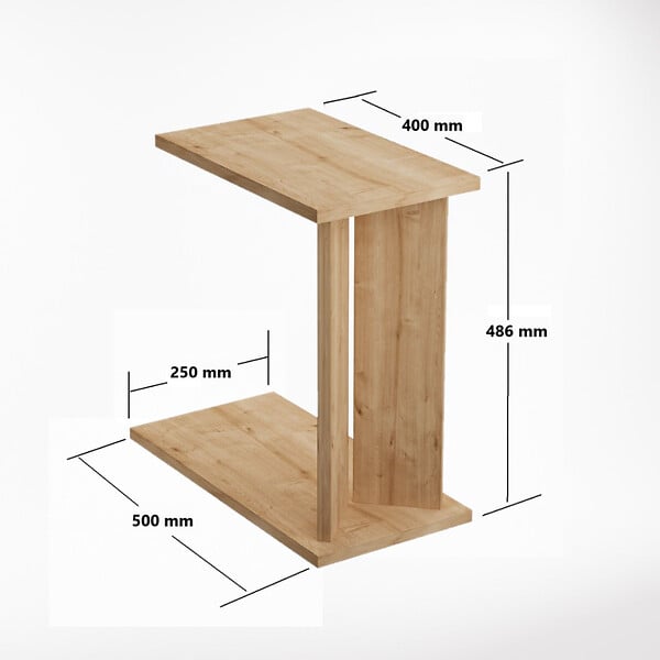 HABITAT ET JARDIN - Table d'appoint en bois "Lun" - 25 x 50 x 48 cm - Beige - large