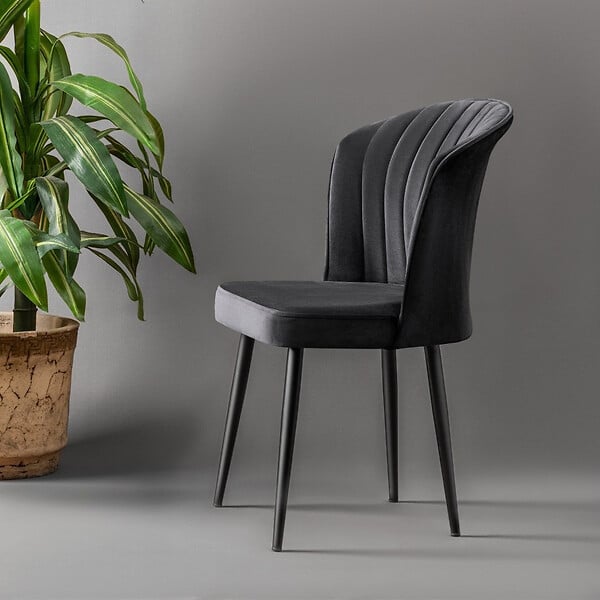 HABITAT ET JARDIN - Ensemble de chaises (4 pièces) en bois "Rubi" - 52 x 42 x 85 cm - Noir - large
