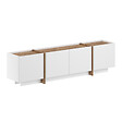 HABITAT ET JARDIN - Meuble TV en bois "Lowen" - 180 x 35 x 46 cm - Blanc / Pin Atlantique - vignette