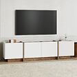 HABITAT ET JARDIN - Meuble TV en bois "Lowen" - 180 x 35 x 46 cm - Blanc / Pin Atlantique - vignette