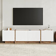 HABITAT ET JARDIN - Meuble TV en bois "Lowen" - 180 x 35 x 46 cm - Blanc / Pin Atlantique - vignette