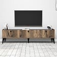 HABITAT ET JARDIN - Meuble TV en bois "Lidya" - 180 x 35 x 49 cm - Marron - vignette