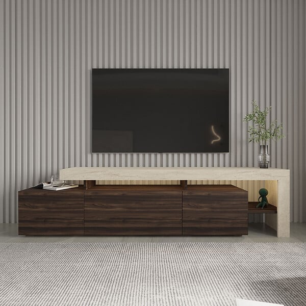 HABITAT ET JARDIN - Meuble TV en bois "Beliz" - 192 x 37 x 53 cm - Marron - large