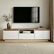 HABITAT ET JARDIN - Meuble TV en bois "Sentinel" - 160 x 30 x 42 cm - Blanc - vignette