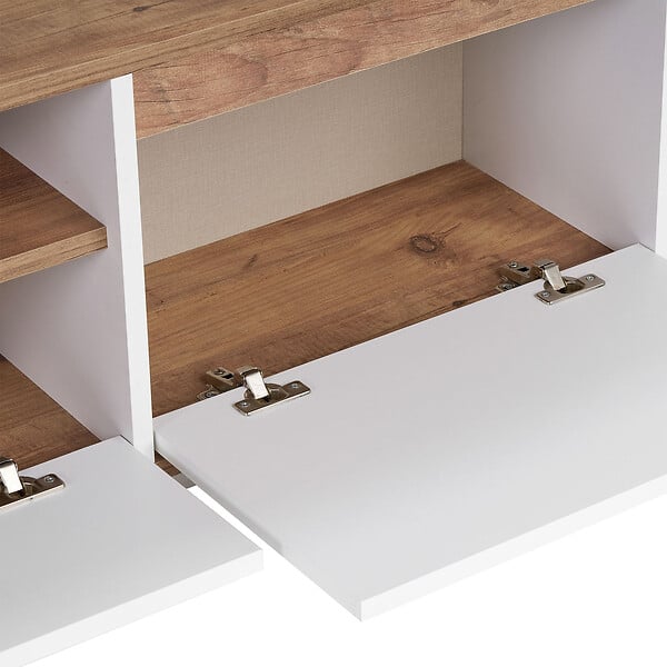 HABITAT ET JARDIN - Meuble TV en bois "Sentinel" - 160 x 30 x 42 cm - Blanc - large