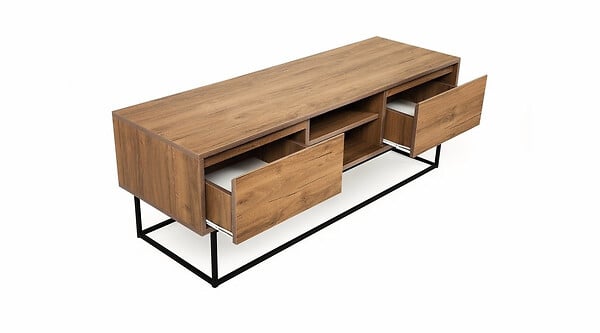 HABITAT ET JARDIN - Meuble TV en bois "Laxus" - 140 x 40 x 50 cm - Marron - large