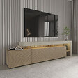 HABITAT ET JARDIN - Meuble TV en bois "Beliz" - 192 x 37 x 53 cm - Beige - vignette