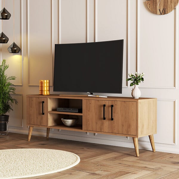 HABITAT ET JARDIN - Meuble TV en bois "Exxen" - 150 x 34 x 52 cm - Marron - large