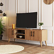 HABITAT ET JARDIN - Meuble TV en bois "Exxen" - 150 x 34 x 52 cm - Marron - vignette
