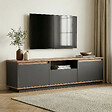 HABITAT ET JARDIN - Meuble TV en bois "Sentinel" - 160 x 30 x 42 cm - Gris anthracite - vignette