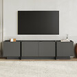 HABITAT ET JARDIN - Meuble TV en bois "Lowen" - 180 x 35 x 46 cm - Anthracite / Noir - vignette