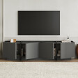 HABITAT ET JARDIN - Meuble TV en bois "Lowen" - 180 x 35 x 46 cm - Anthracite / Noir - vignette