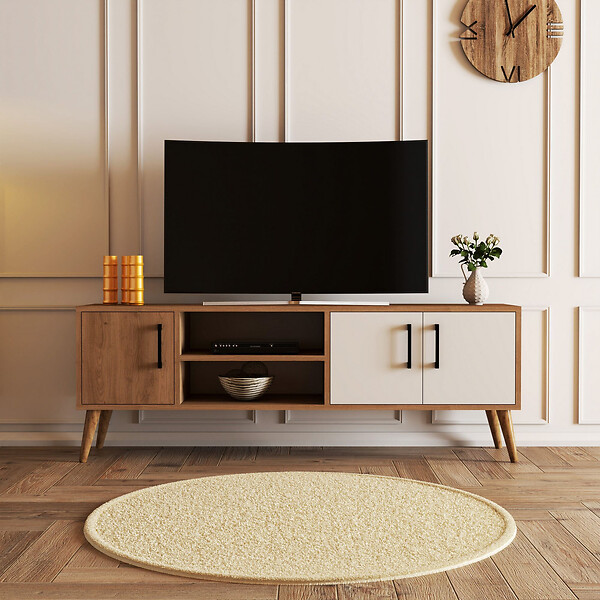 HABITAT ET JARDIN - Meuble TV en bois "Exxen" - 150 x 34 x 52 cm - Blanc - large