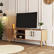 HABITAT ET JARDIN - Meuble TV en bois "Exxen" - 150 x 34 x 52 cm - Blanc - vignette