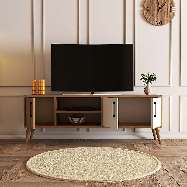 HABITAT ET JARDIN - Meuble TV en bois "Exxen" - 150 x 34 x 52 cm - Blanc - large
