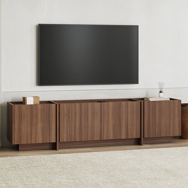 HABITAT ET JARDIN - Meuble TV en bois "Lowen" - 180 x 35 x 46 cm - Noyer Milano - large