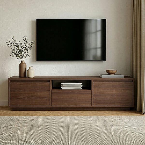 HABITAT ET JARDIN - Meuble TV en bois "Sentinel" - 160 x 30 x 42 cm - Marron - large