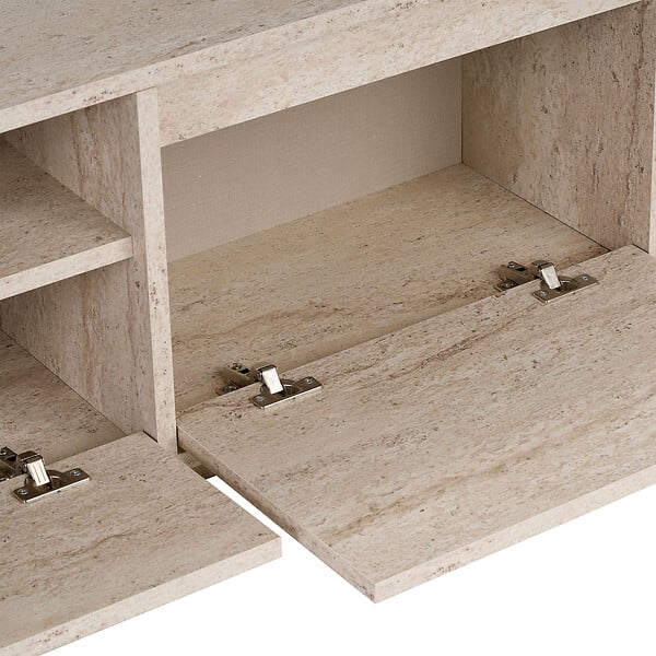 HABITAT ET JARDIN - Meuble TV en bois "Sentinel" - 160 x 30 x 42 cm - Travertin - large