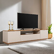 HABITAT ET JARDIN - Meuble TV en bois "Veramont" - 180 x 44 x 44 cm - Crème - vignette