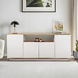 HABITAT ET JARDIN - Buffet en bois "Arista" - 180 x 44.5 x 75 cm - Blanc / Chêne Cadiz - vignette