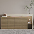 HABITAT ET JARDIN - Buffet en bois "Beliz" - 170 x 35 x 80 cm - Travertin / Chêne Chaud - vignette