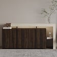 HABITAT ET JARDIN - Buffet en bois "Beliz" - 170 x 35 x 80 cm - Travertin / Noyer - vignette